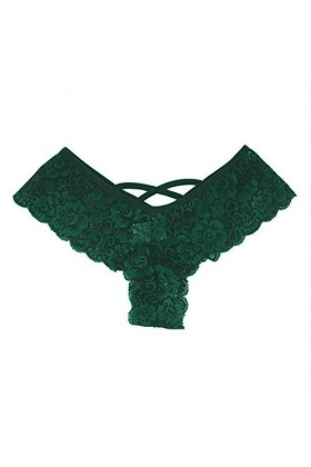 IKFIVQD Lingerie sexy pour femme - Lingerie à fleurs - String en dentelle - 4 pièces - Sous-vêtements sexy, Noir, blanc, vert