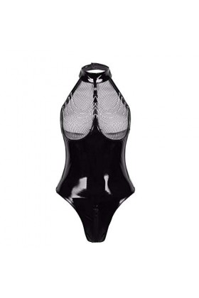 TiaoBug Femme Sexy Body Lingerie Bodystocking Zip sous-vêtement Collant Combinaison à Manches Longues Babydoll Erotique Bodys