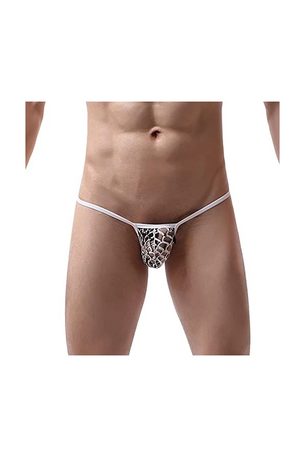 Culottes pour Hommes en Soie glacée Mince Taille Basse String Body Sexy Homme Coquine Hot