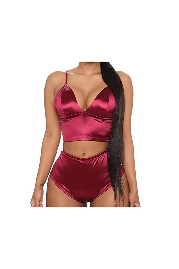 Lingerie Femme Sexy Ensemble Homme Sexy Hot y.2k Shapers Ensembles Femmes Shorts sous-vêtements Soutien-Gorge Satin Camisole 