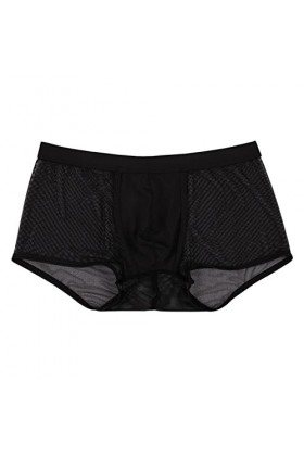 CreoQIJI Cowboy Sous-vêtements pour homme sexy Low Rise Briefs Ice Thread Sous-vêtement Fashion Ride Up, Noir , S