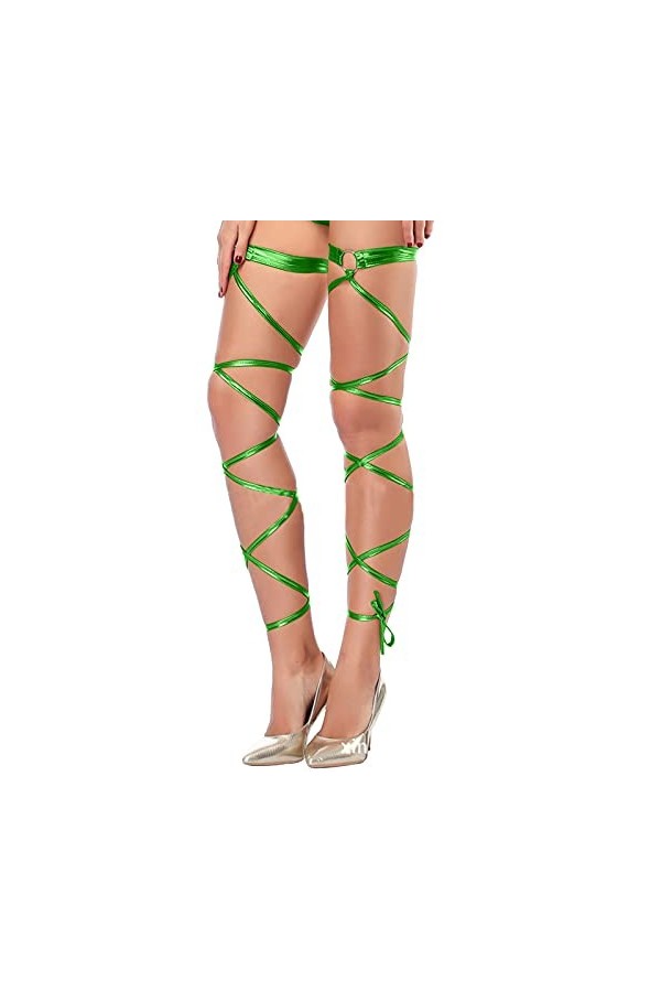 WhOpro Lingerie Femme Lingerie Jambe Femmes Slippery Ring Sous-vêtements Sexy Belt Imitation Belt Long Tie Lingerie Sportive,