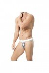 CreoQIJI Maillot de bain pour homme String tendance Culotte sexy Ride Up Sous-vêtements, Blanc., M
