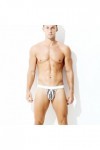 CreoQIJI Maillot de bain pour homme String tendance Culotte sexy Ride Up Sous-vêtements, Blanc., M