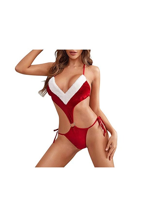 Femme Séducteur Bodystocking Entrejambe Hollow Halter Strappy Transparent Bandage Fishnet Résille Combinaison Collant Ouvert 