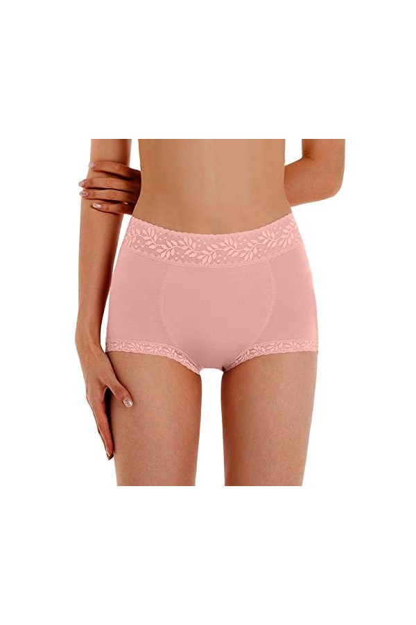 Lace Edge Sexy Pants Fashion Solid Respirant Culotte Fancy Cute Big Size Sous-vêtements sexy pour hommes et femmes, Rose, L