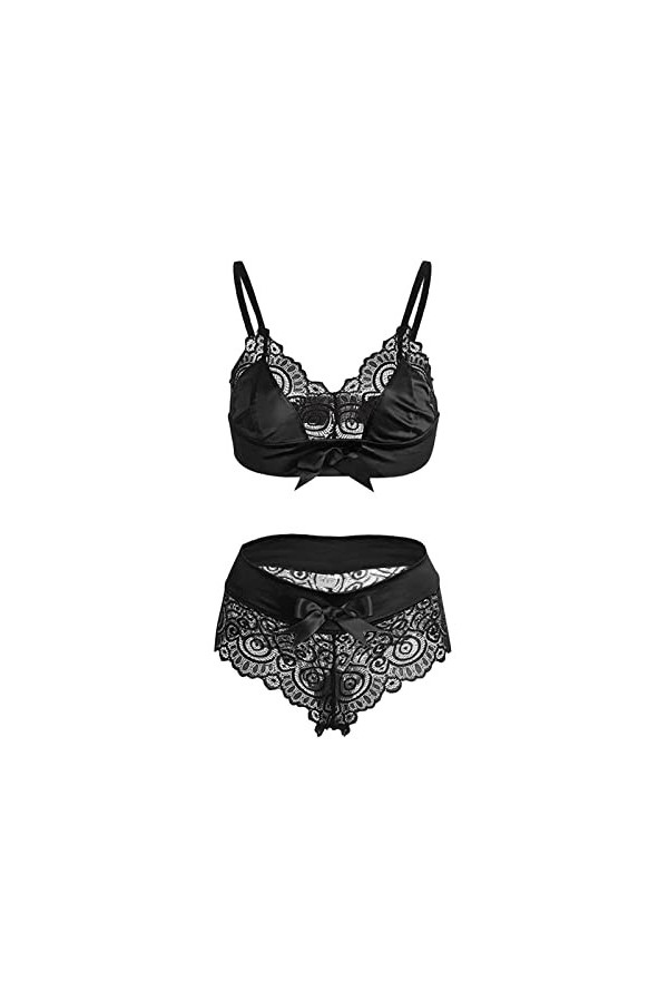 Ensemble Lingerie Femme 2 Pieces Sexy Push-Up Dentelle sous-Vêtements De Seduction Dentelle Soutien-Gorge Sexy Et Culotte Bab