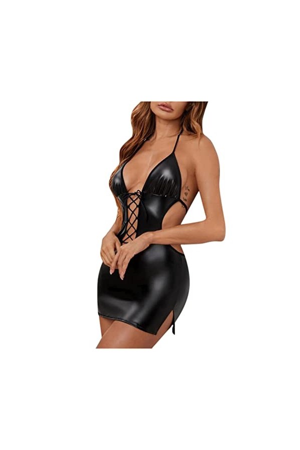 Lingerie Femme Sexy Ensemble Homme Sexy Hot y25k Mode Sexy Leather Sleepwear Lingerie sous-vêtements Nightdress Combinaison D