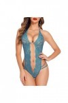 Générique Lingerie Sexy Femme Femmes 1 Pièce Lingerie Sexy Dentelle Body Deep V Teddy Nuisettes S ~ XXL Lingerie Maillot De B