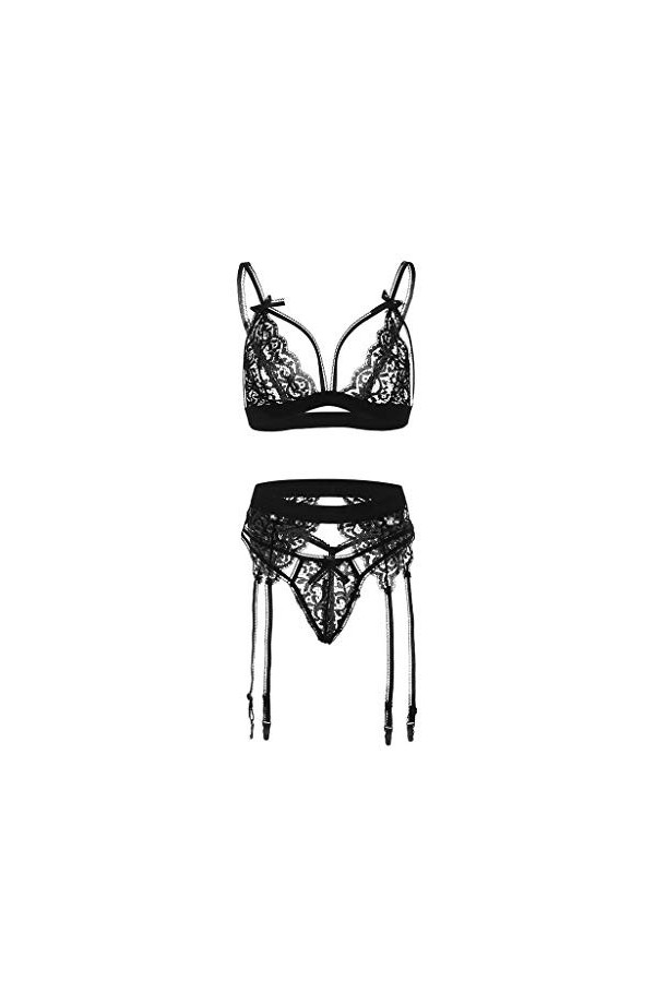 Femme Lingerie Sexy Ensemble Erotique Vêtements De Nuit Dentelle sous-Vetements Sexy Ensemble Soutien Gorge et String 2 Pièce