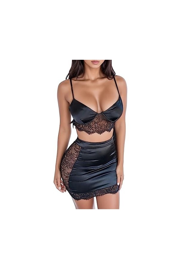 Lingerie Femme Sexy Ensemble Homme Sexy Hot y21k sous-vêtements Couture Fun Skirt Solide Lingerie Sexy Couleur Costume Dentel