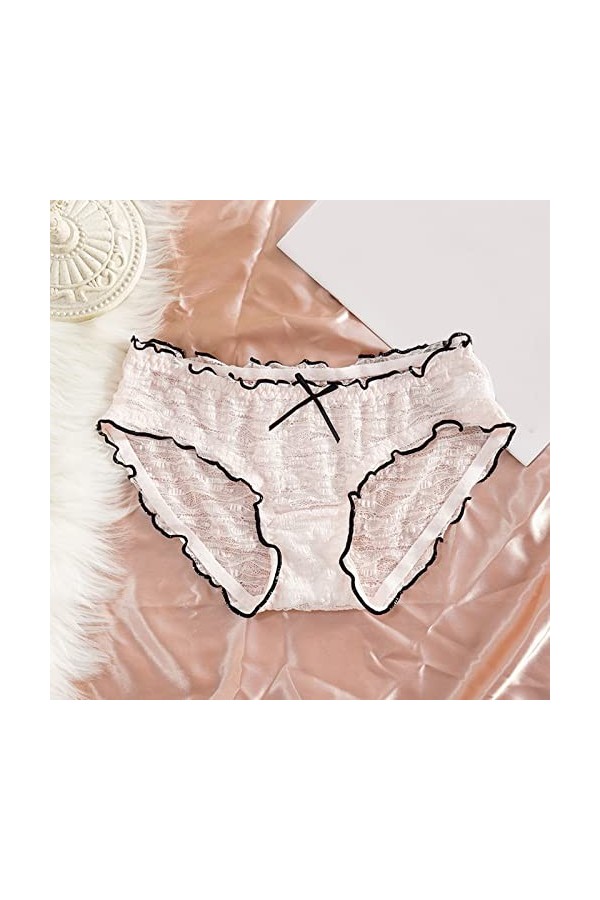 Grande Taille Femme Culottes Invisible Lingerie Femmes Sexy Culotte Hipster Confortable Taille Femmes Crochet Dentelle Sexy C