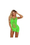 PANGHUBO Femmes Maillage Transparent bodybas Sexy Pyjama vêtements de sous-vêtements Combinaison Résille C1-Green, One Size 