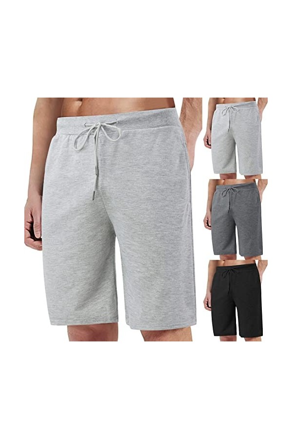 Gefomuofe Short de bain court pour homme - Séchage rapide - Short de plage - Pour lété - Doublure en maille - Avec cordon de