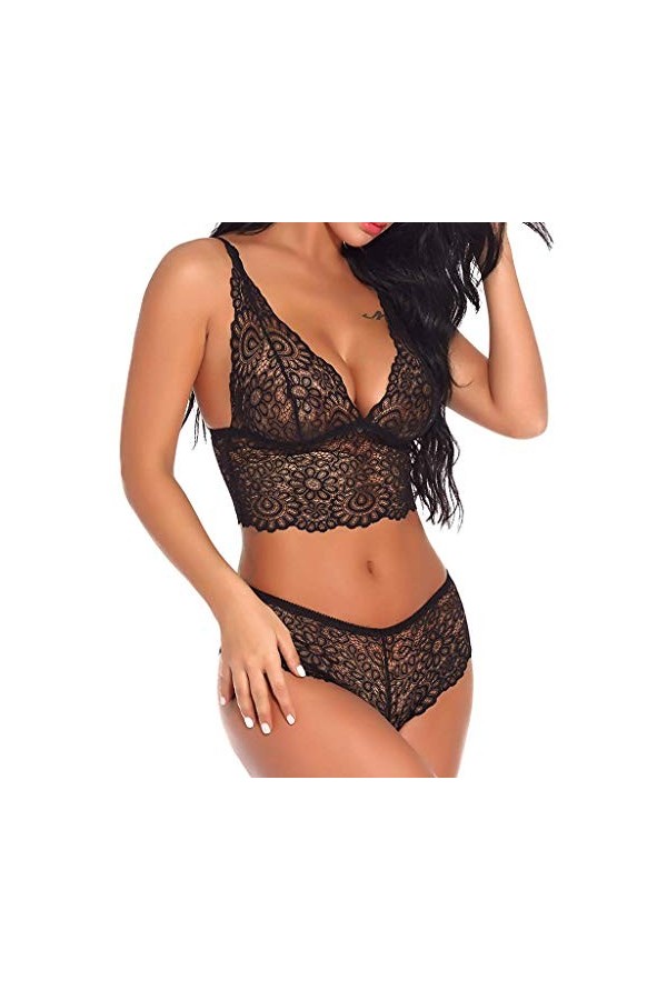 Générique Lingerie Femme Sexy Combinaison Dos Nu en Teddy Lingerie Culotte Ouverte Femmes Sexy Lingerie Cuir Nuisette Femme S