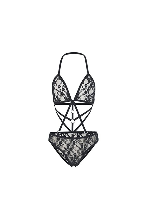 Lingerie Femme Dentelle Ensemble Saint Valentin Robe de Nuit Sexy Robe Courte Teddy Lingerie Coquine Lingerie pour Valentin L