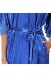 Peignoir confortable à manches mi-longues pour femme Bleu Taille L