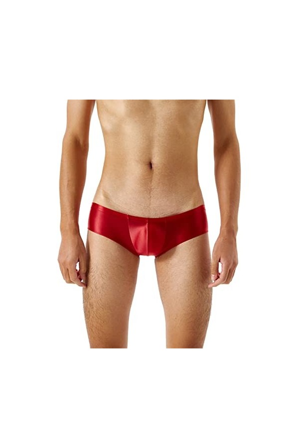 String Homme Sexy Hot Dentelle Slips Boxer Entrejambe pour Hommes sans Couture Brillant Soyeux Haute élastique Grande Taille 