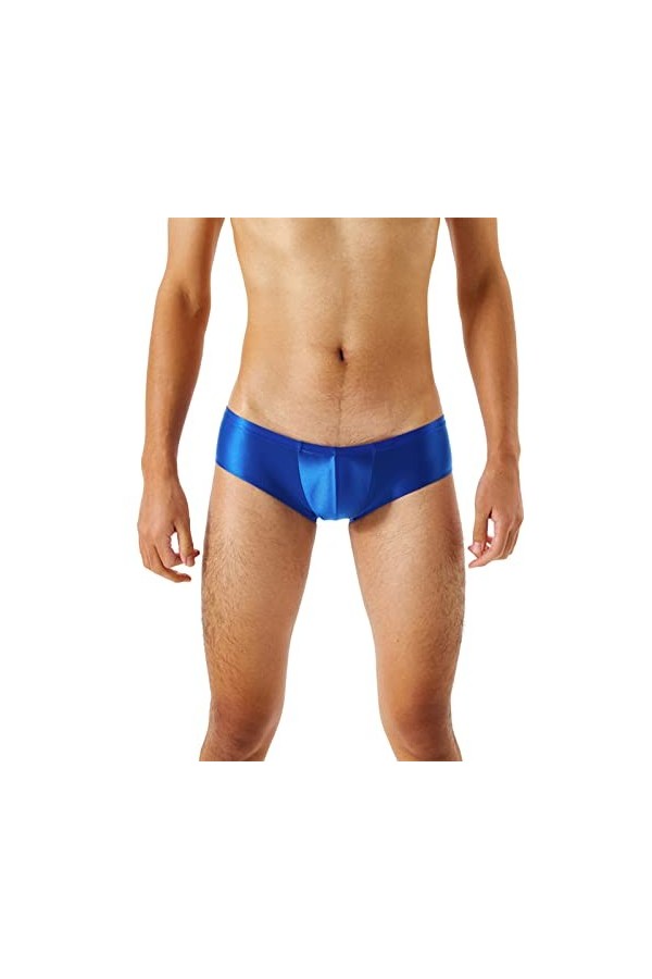 String Homme Sexy Hot Dentelle Slips Boxer Entrejambe pour Hommes sans Couture Brillant Soyeux Haute élastique Grande Taille 