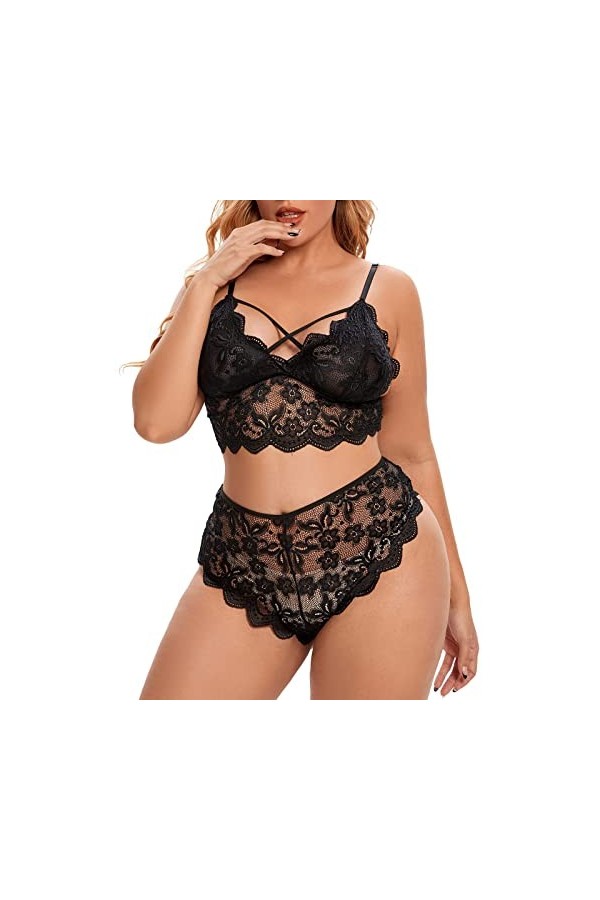 Ensemble Soutien Gorge et String Femme Sexy Lingerie Sexy Ensemble 2 Pièce Vêtements De Nuit Dentelle sous-Vetements Erotique