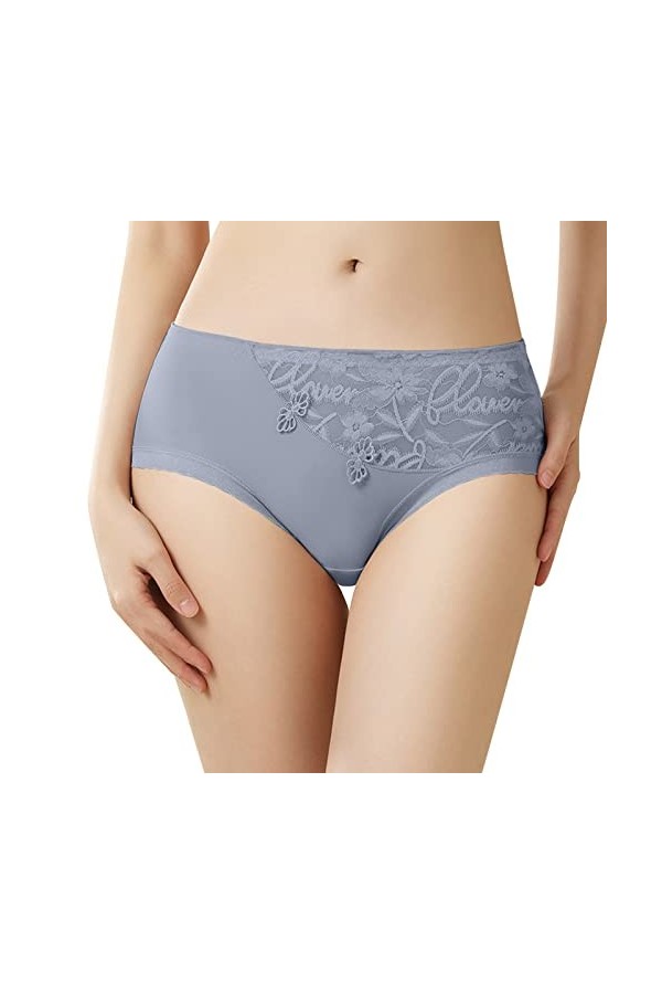 Pantalons Triangle pour Femme Taille Haute Shorts en Pur Coton et Soie Culotte Stretch Slips Couleur Unie Soiree Coupe Confor