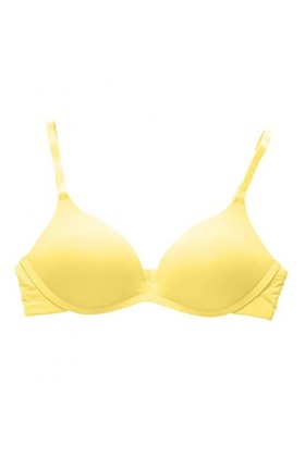 Lingerie soumissive pour femme sexy confortable sans trace léger beau dos soutien-gorge simple sexy et sans bordure, jaune, 6