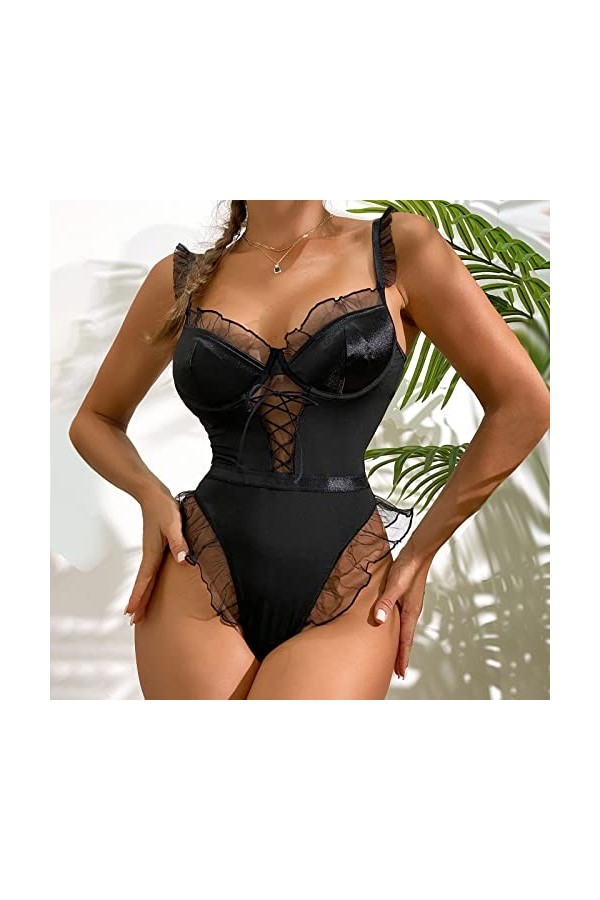 Body RéSille Bodystocking Plus sans Entrejambe Lenceria Extreme Sexy Dessous New Luxury Sexs Noir Couleur Femmes Sexy Jarreti