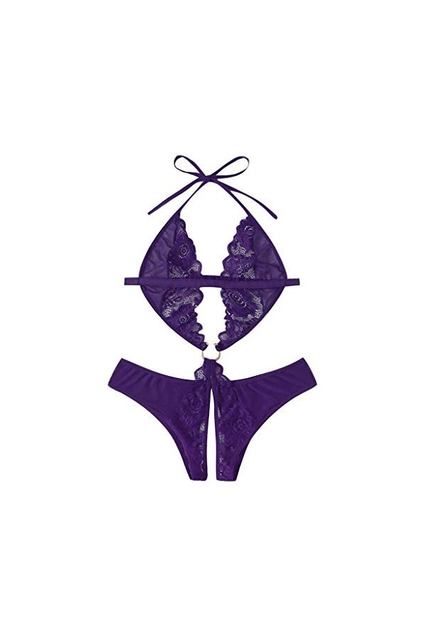 Générique Femmes Dentelle Profonde col en V Sexy Lingerie Body Une pièce vêtement sous-vêtements Robe Sexy Coquine Ouverte P