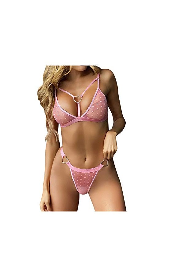 Lingerie sexy - Sous-vêtement ouvert - Pour garçon - 110 à 116 cm - Lingerie sexy - Ensemble de soutien-gorge - Dentelle + so