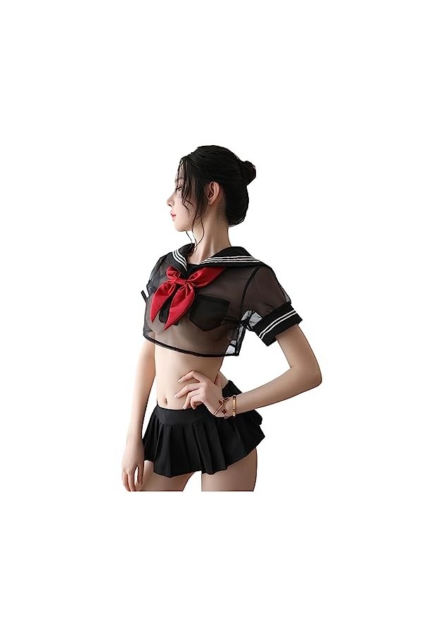 QNCLO Ensemble sexy espiègle pour étudiant féminin cosplay anime JK uniforme sous-vêtements rose1 