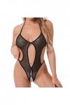 Hasagimol Lingerie Sexy Femme Coquine Hot Ouverte Pour PéNéTration Deep V Dos Nu Réglable Teddy Sous-VêTement Entrejambe Ouve