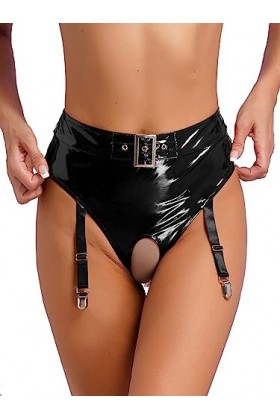 IEFIEL Strings Tangas Femmes Erotique Porte-Jarretelles Bas avec Clips Réglable Séduction sous-vêtements Jarretière Jarretell