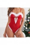 Lingerie sexy de Noël - Lingerie sexy pour femme - Ensemble de sous-vêtements - Nuisette en dentelle - Sous-vêtements - Pyjam