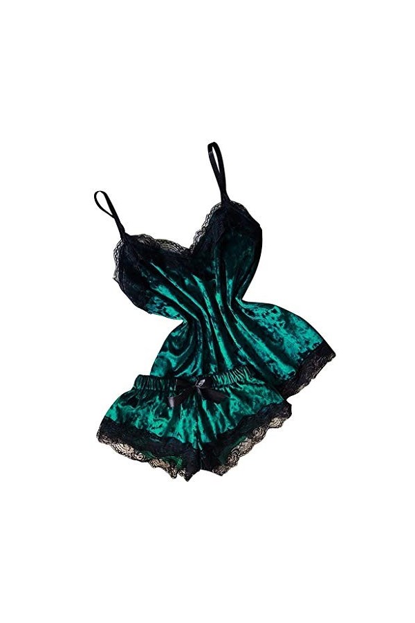Lingerie Femme Sexy Ensemble Homme Sexy Hot y25k Velvet Women V-Neck Bow Shorts Camisole Tops Pyjamas vêtements de Nuit Linge