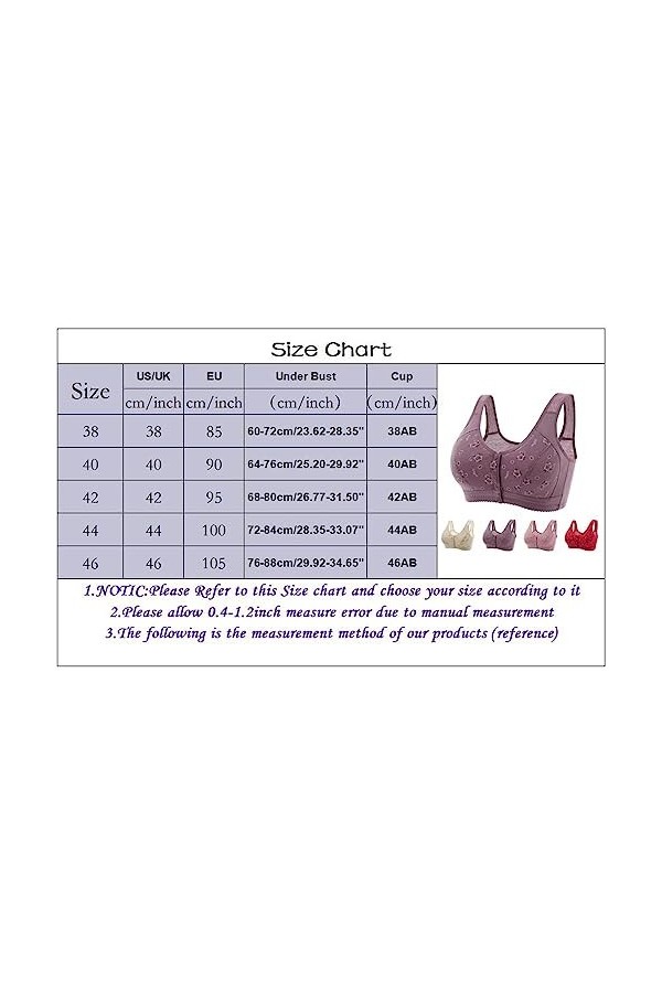 Brassière Femme Sexy Soutien-Gorge en Coton Confortable et Sexy pour Personnes Âgées avec Bretelles Réglables