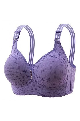 Brassière Femme Sexy sous-vêtement Souple pour Personnes Âgées sans Armature pour Grande Poitrine Effet de Soulèvement