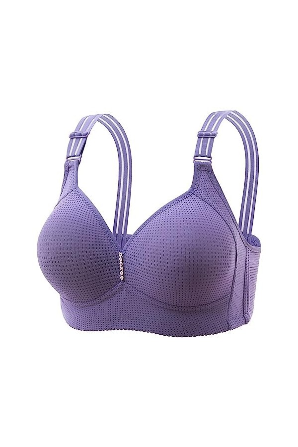Brassière Femme Sexy sous-vêtement Souple pour Personnes Âgées sans Armature pour Grande Poitrine Effet de Soulèvement