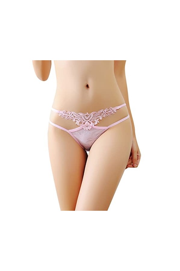 Femmes Sexy Dentelle Évider Brodé Maille Pure Culotte Évider Taille Basse Grande Taille Culottes Slips Femme 2023 Lingerie Ba