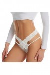 Culottes Coton Sexy String Ouvert Tanga Dentelle Coton sous-vêtement, Culottes Sexy à Taille Tring Femme Sexy Chic Ficelle Ou