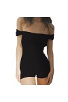 HodJIU Combinaison Sexy Dos Nu pour Femme Combishort Moulante Backless Jumpsuit Tenue Une Pièce sans Manches Y2k Clubwear No