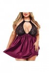 liaddkv Pyjama Out Creux Sous-vêtements Femmes Sexy Sous-vêtements String Femme Lingerie Sexy, Bordeaux, 5X-Large