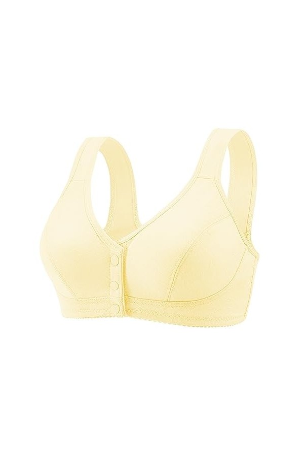 Lingerie Sexy Femme Grande Taille Brassière Womens No Steel Ring Front Close Bra T Back Plus Size Soutien-Gorge sans Doublure