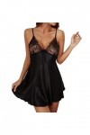 Nuisette sexy en dentelle pour femme - Lingerie sexy - Soutien-gorge et culotte - Lingerie sexy, e-noir, L