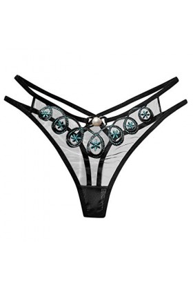 UOWEG Femmes Pantalons Thong Thong Culottes Dentelles Briefs sous-vêtements Sexy Dames Lingerie Jupette Black, One Size 