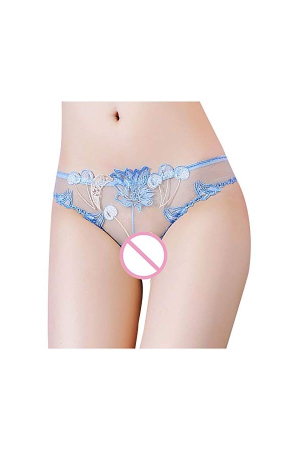 UOWEG Creuse Dames sous-vêtements Dentelle sous-vêtements Femmes Culottes Sexy Lingerie strongs Combi Lingerie Sexy Blue, On