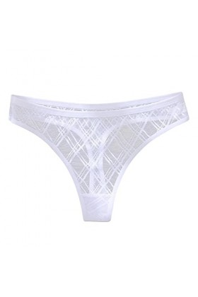 UOWEG Hollow Crochet pour Les Femmes Culotte Dentelle Out Lace-up Tenue Sexy Coquine Hot Latex White, M 