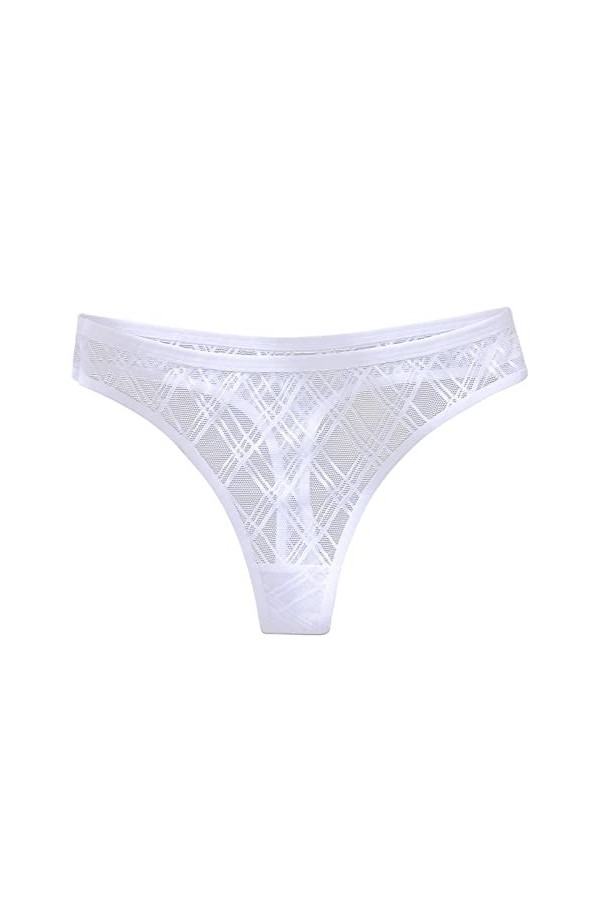 UOWEG Hollow Crochet pour Les Femmes Culotte Dentelle Out Lace-up Tenue Sexy Coquine Hot Latex White, M 