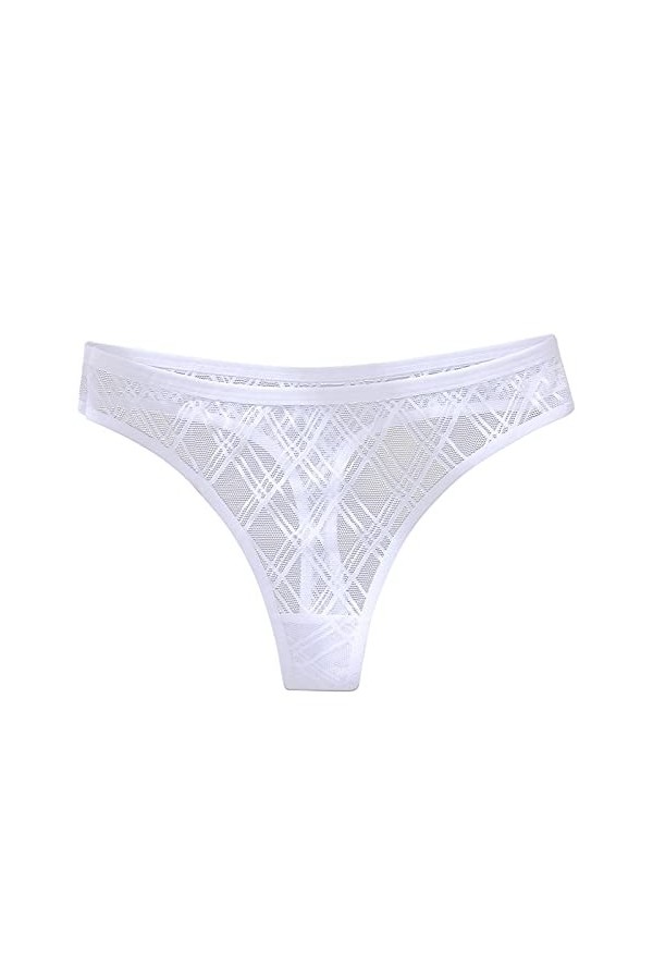 UOWEG Hollow Crochet pour Les Femmes Culotte Dentelle Out Lace-up Tenue Sexy Coquine Hot Latex White, M 