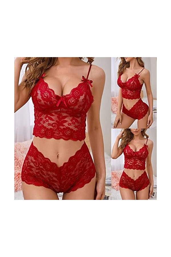 UOWEG YJC0530 2021 Style Sexy Dentelle Deux Pièces Femme Lingerie Soutien-gorge Sous-Vêtements Ensembles de Sommeil Lingerie 