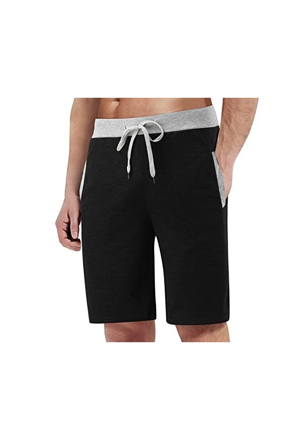 Gefomuofe Short de bain pour homme - Séchage rapide - Avec cordon de serrage réglable - Short de plage - Short de bain avec d